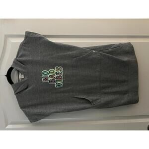 Ripzone Grey Hoodie Dress with No Bad Vibes Print